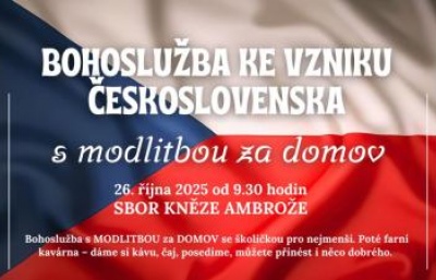 Církve připomenou vznik Československa Modlitbou za domov 