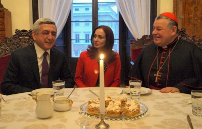Arménský prezident navštívil kardinála Duku