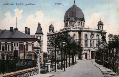 Teplická synagoga byla vypálena v předvečer německé okupace. Obec byla druhá největší v Čechách