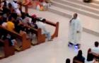 Filipínská církev pokárala kněze, který na mši jel na hoverboardu